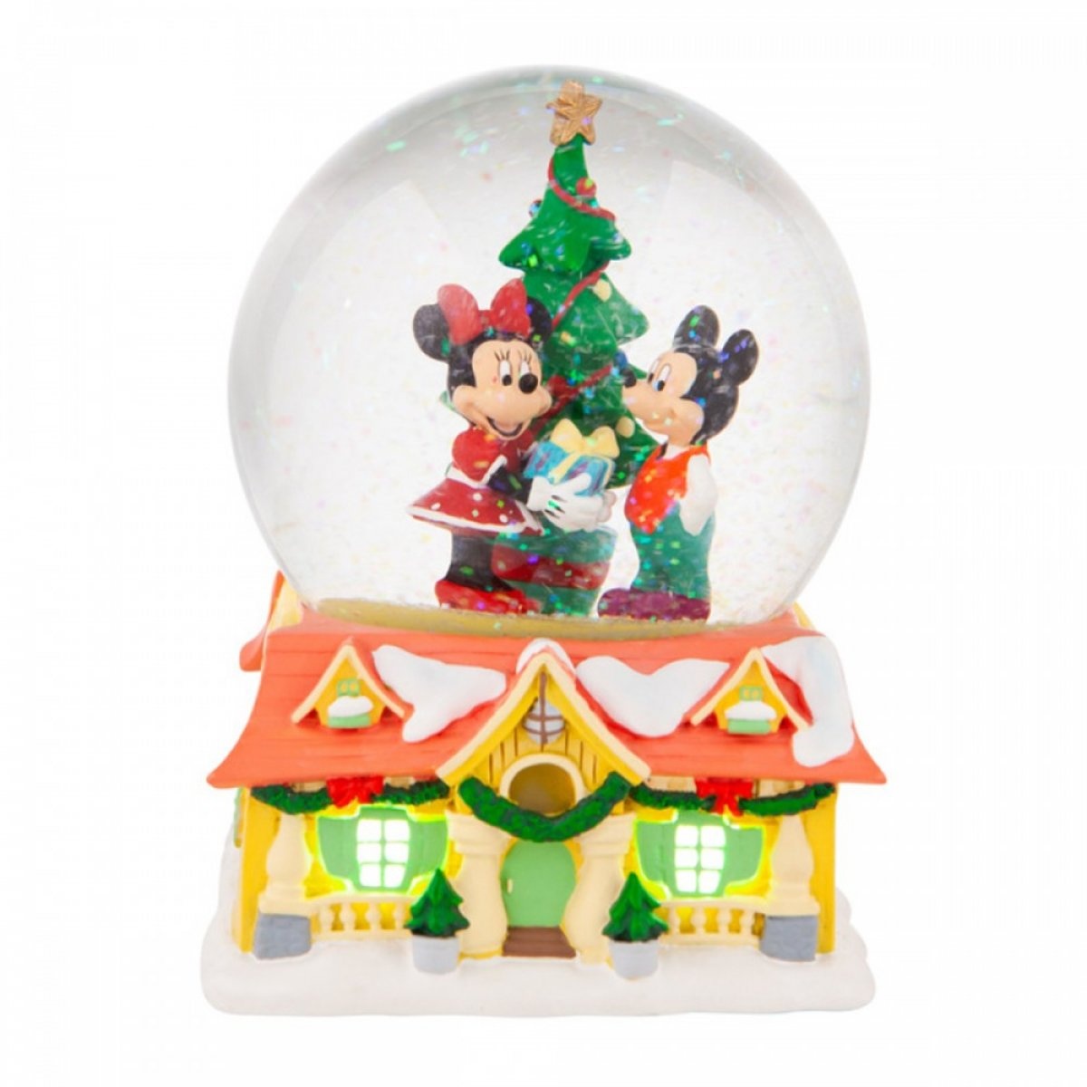 Disney Traditions - Palla Di Neve Luminosa Luminoso Topolino e Minni a Natale